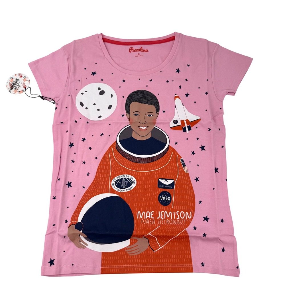 Piccolina Trailblazer Tee Women S Pink NWT Mae Jemison NASA Astronaut Shirt